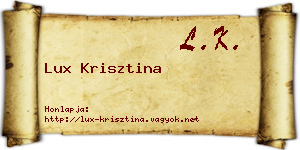 Lux Krisztina névjegykártya
