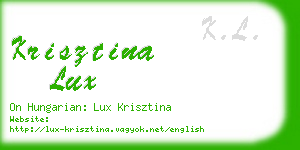 krisztina lux business card